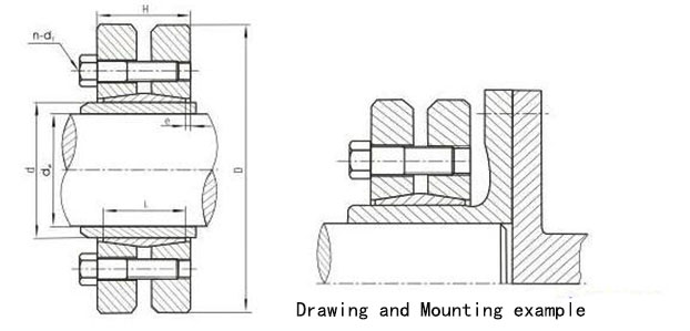 DR603 Locking element Drawing and Mouting examle